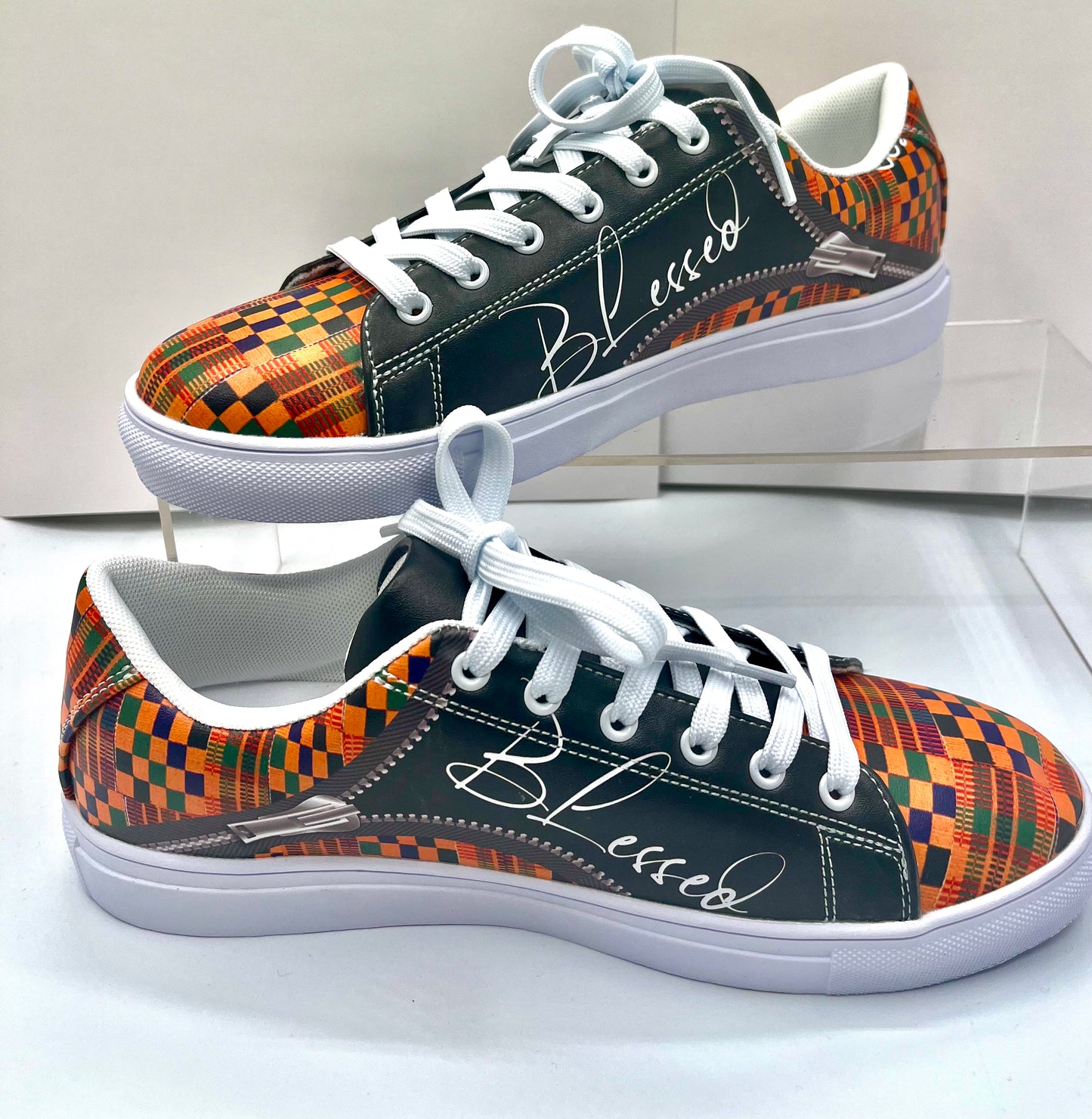 Kente Blessed Faux Leather Low-top