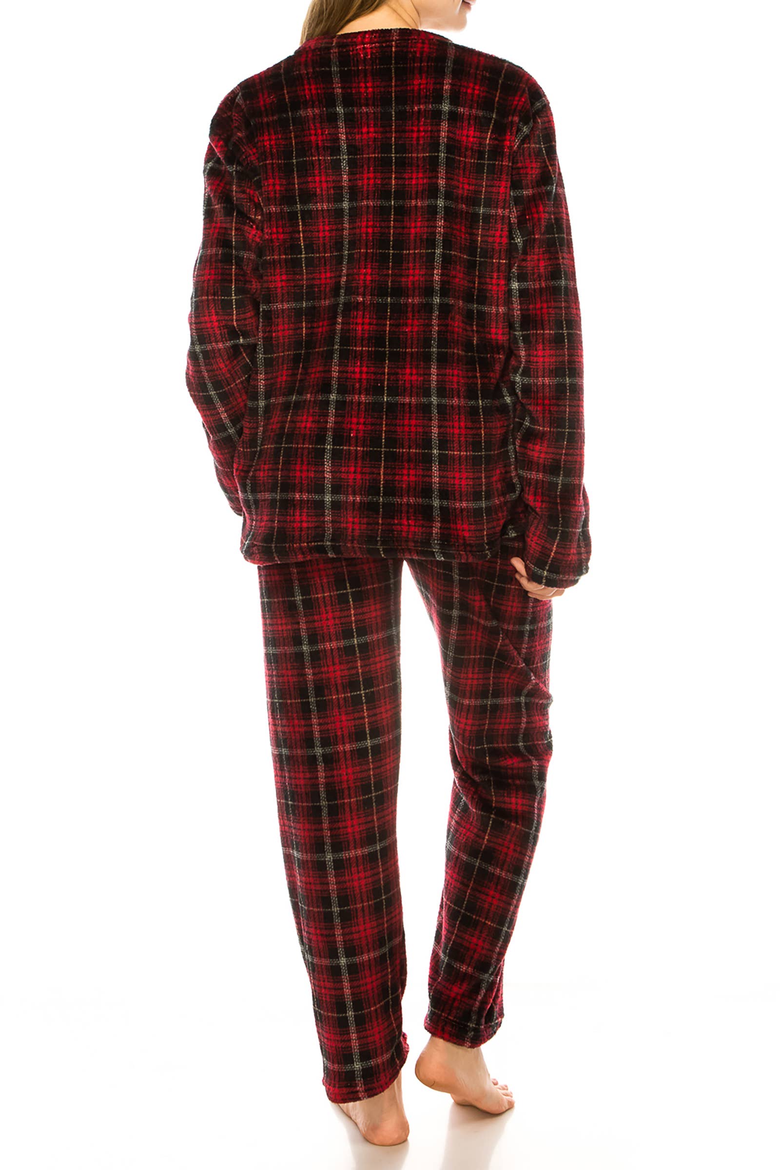 Joyful and Blessed Plaid Microfleece Lounge Sets