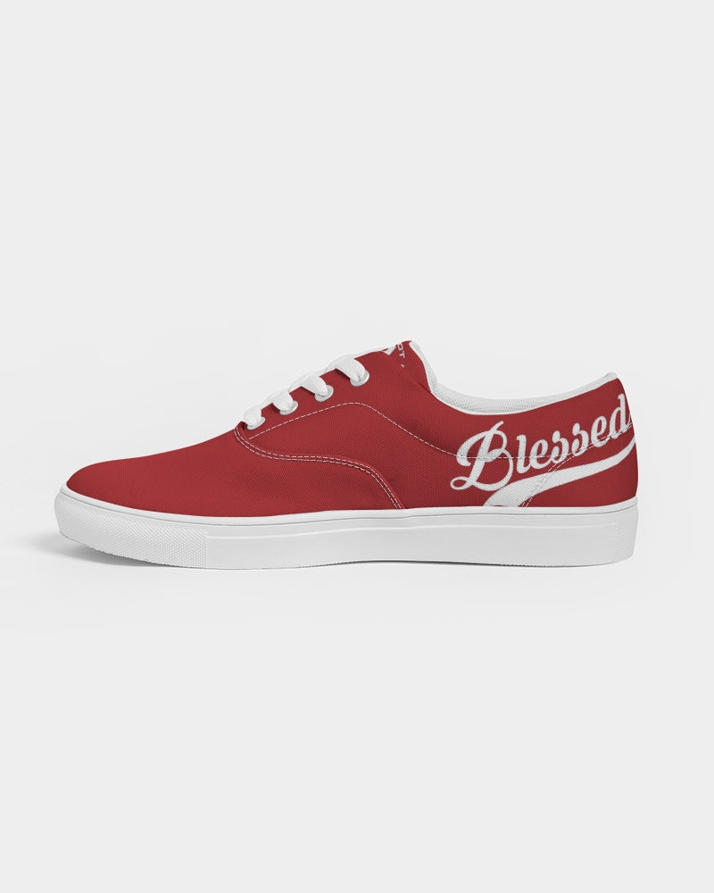 Blessed in Red Canvas Women's Lace Up Canvas Shoe