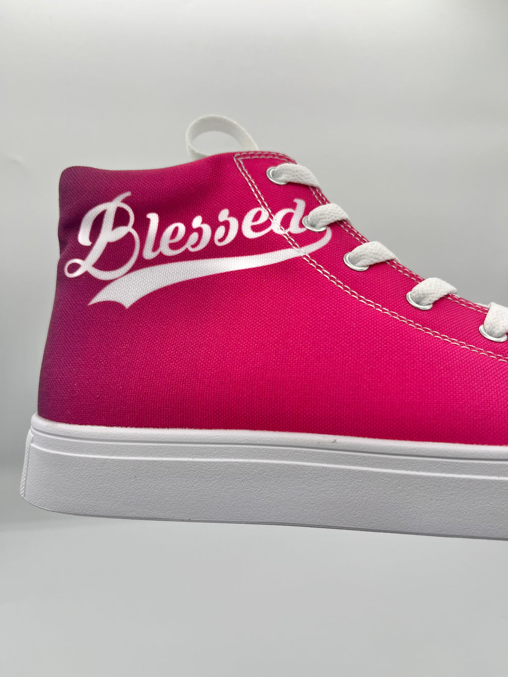 Blessed in Hot Pink Ombre Women's Hightop Canvas Shoe