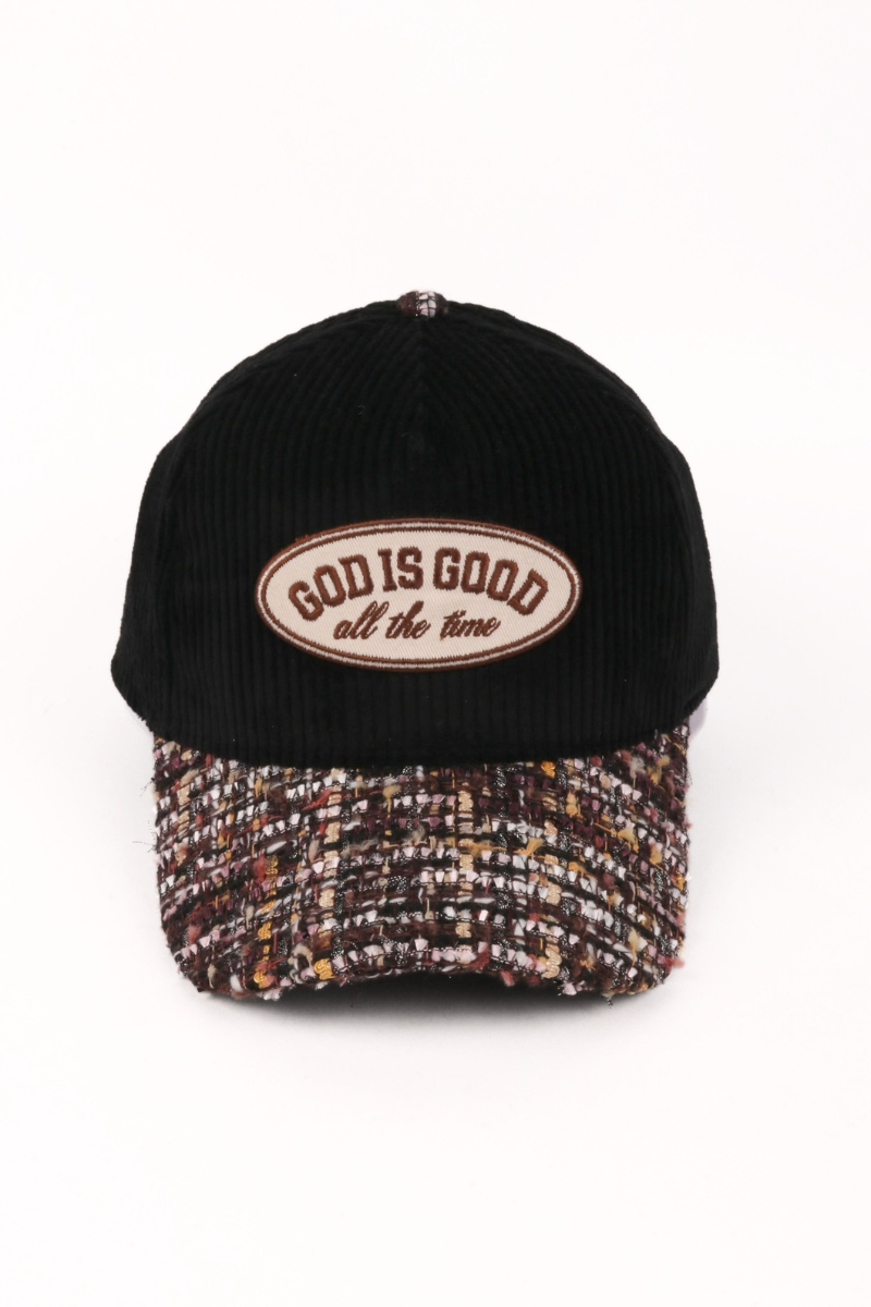 GOD IS GOOD ALL THE TIME Patch Corduroy Tween Brim Cap