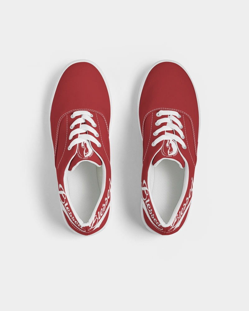 Blessed in Red Canvas Women's Lace Up Canvas Shoe
