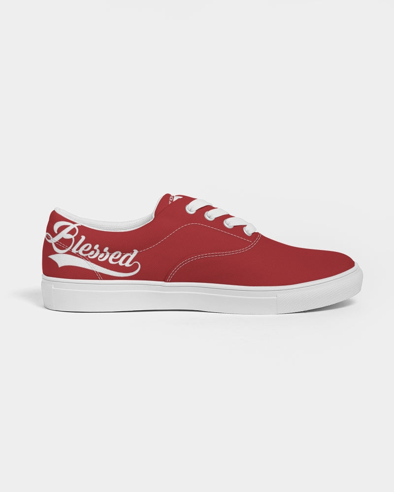 Blessed in Red Canvas Women's Lace Up Canvas Shoe