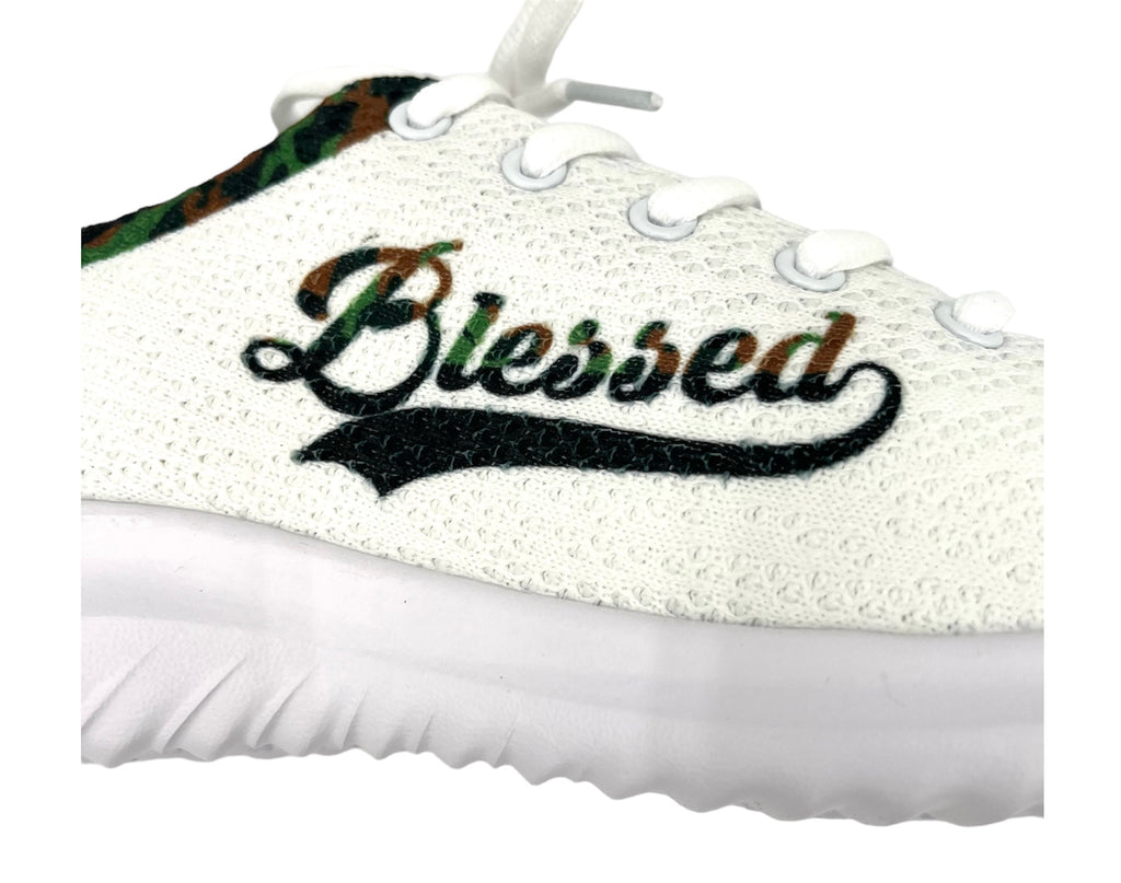 Blessed in Green Camo Women's Athletic Shoe