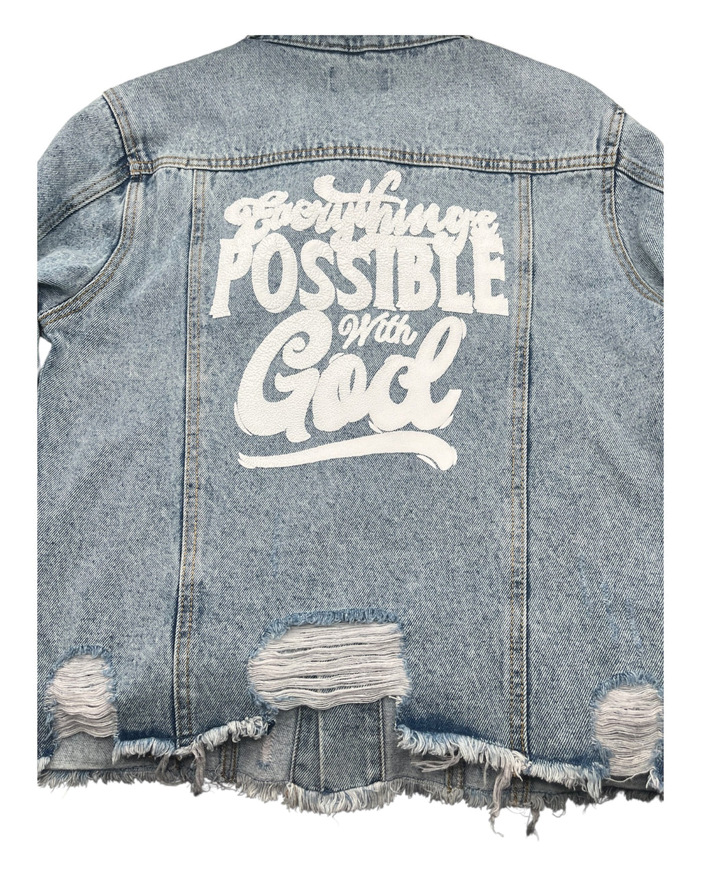Everything is Possible with God Denim Jacket