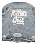 Everything is Possible with God Denim Jacket