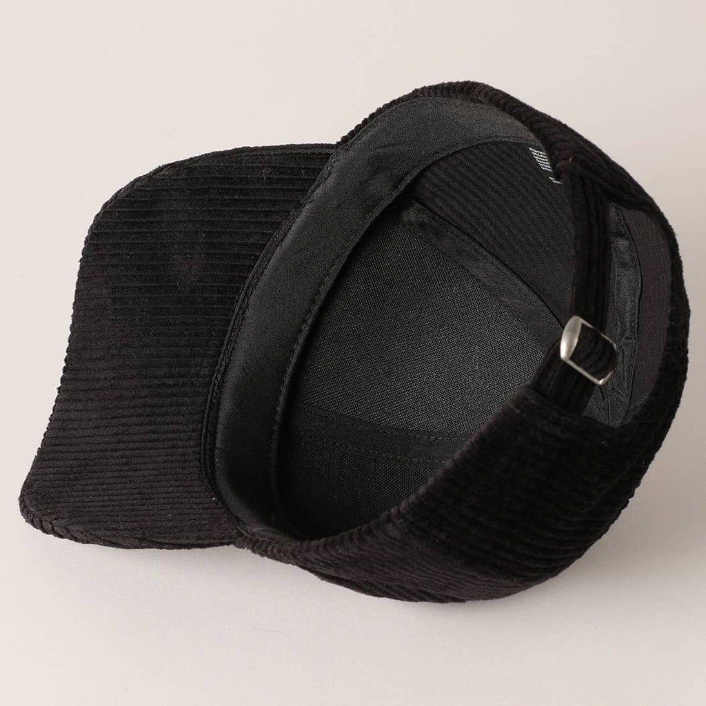 Jolly Chenille Glitter Patch Corduroy Baseball Cap