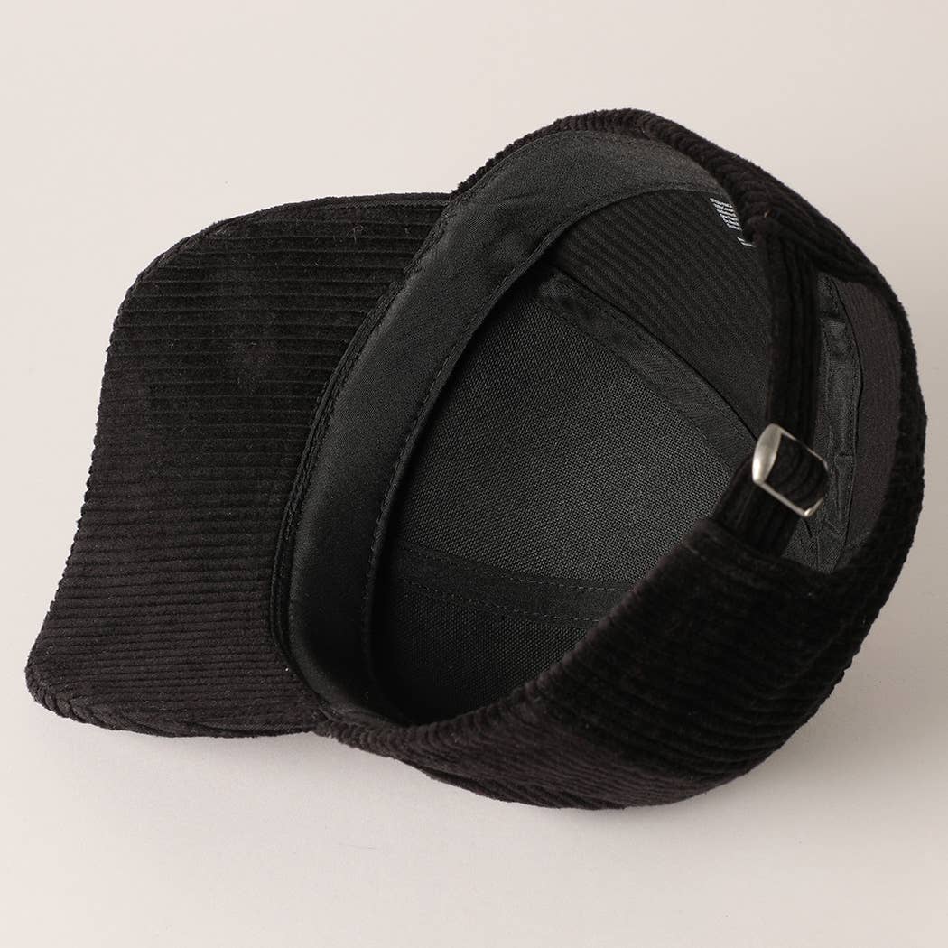 Jolly Chenille Glitter Patch Corduroy Baseball Cap