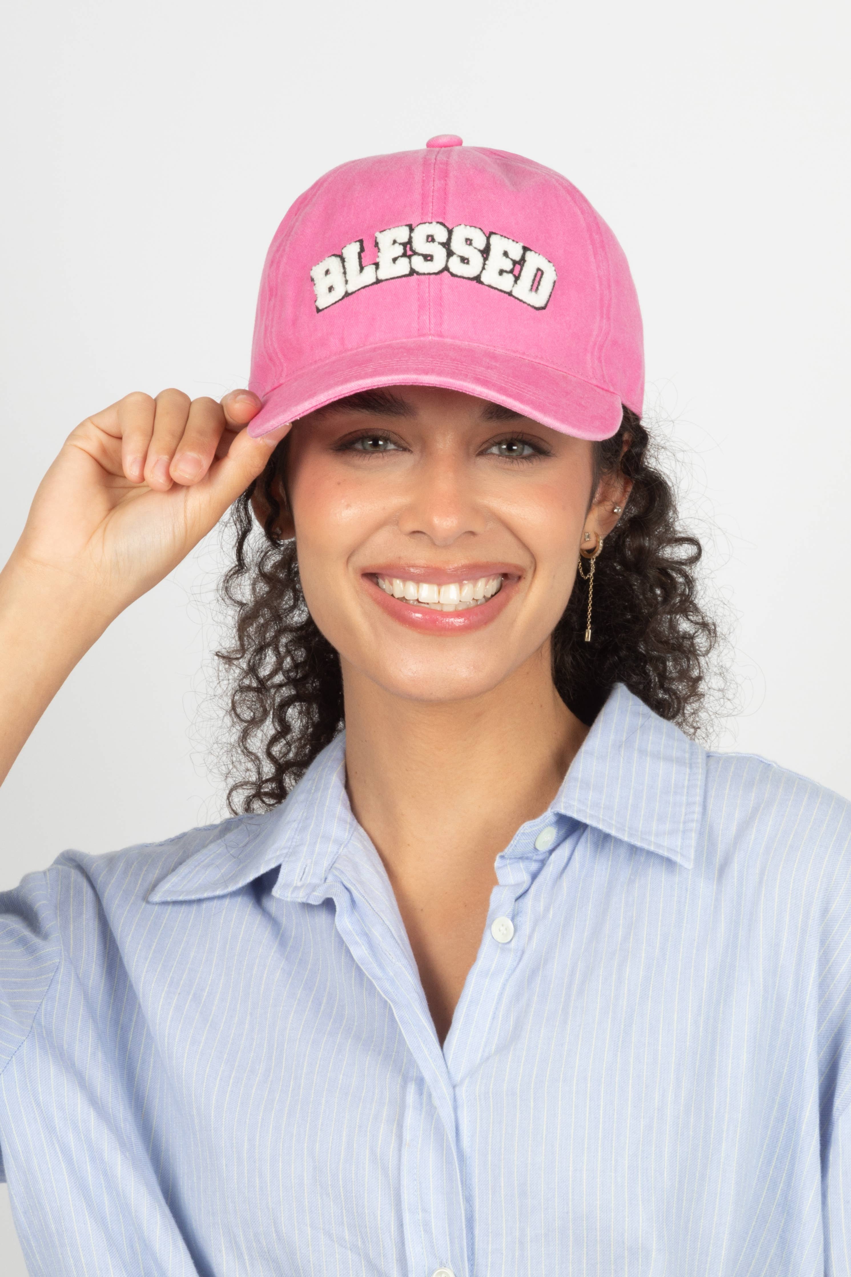 3D BLESSED Embroidered Patch Cotton Baseball Cap