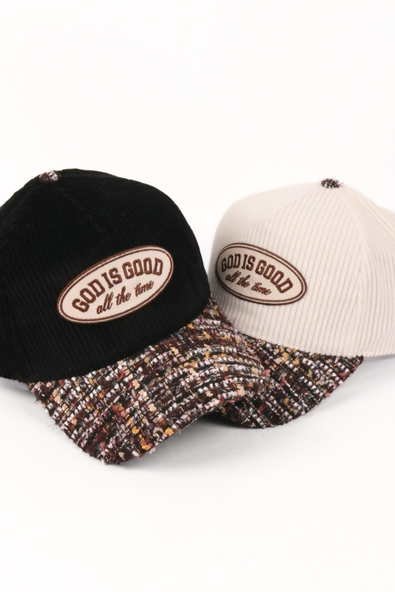 GOD IS GOOD ALL THE TIME Patch Corduroy Tween Brim Cap