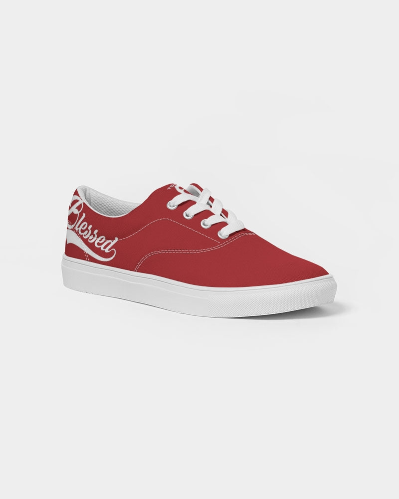 Blessed in Red Canvas Women's Lace Up Canvas Shoe