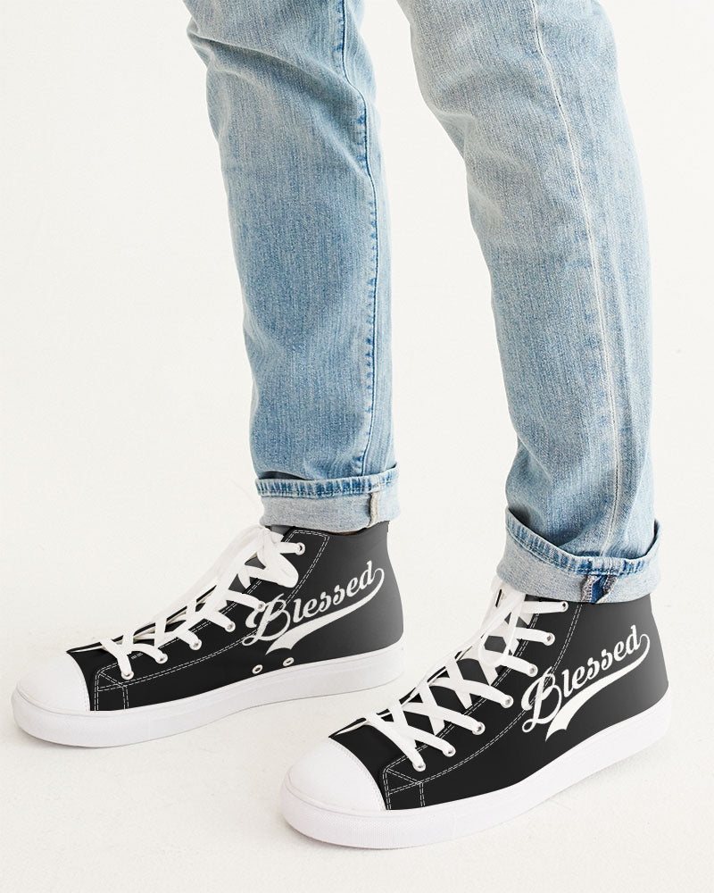 Blessed in black ombre Men's Hightop Canvas Shoe