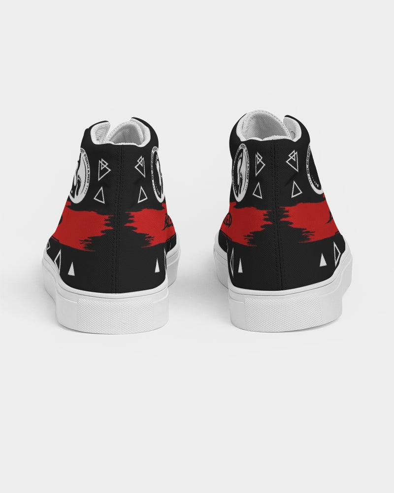 Men's High-top Canvas Sneaker - Blessed in Red and Black