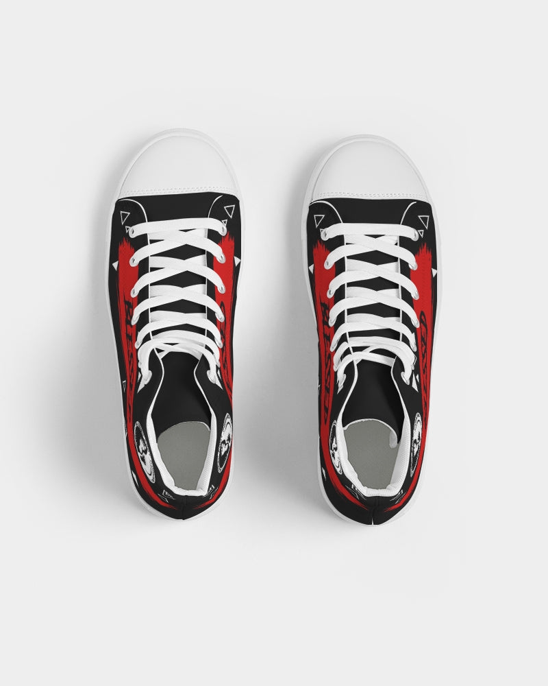 Men's High-top Canvas Sneaker - Blessed in Red and Black