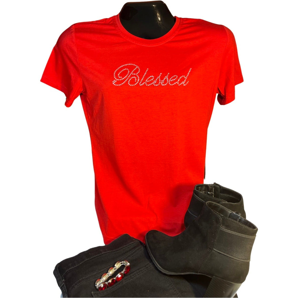 Rhinestone Blessed Tee