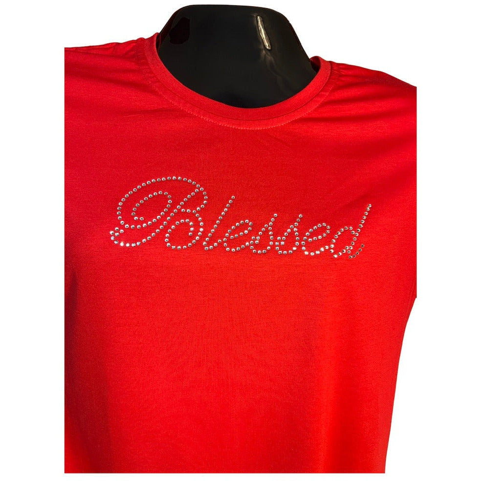 Rhinestone Blessed Tee