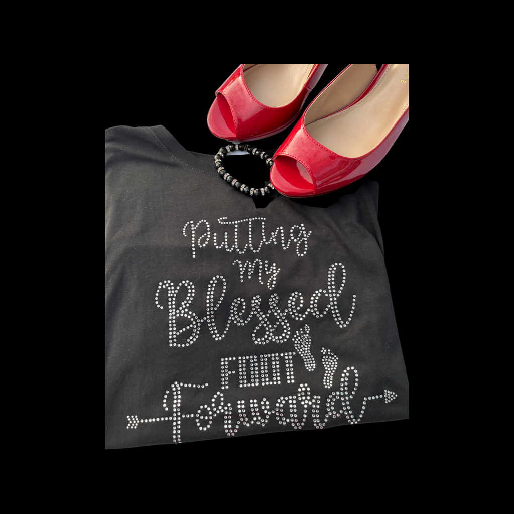 Women's Bling Tee Silver Rhinestone