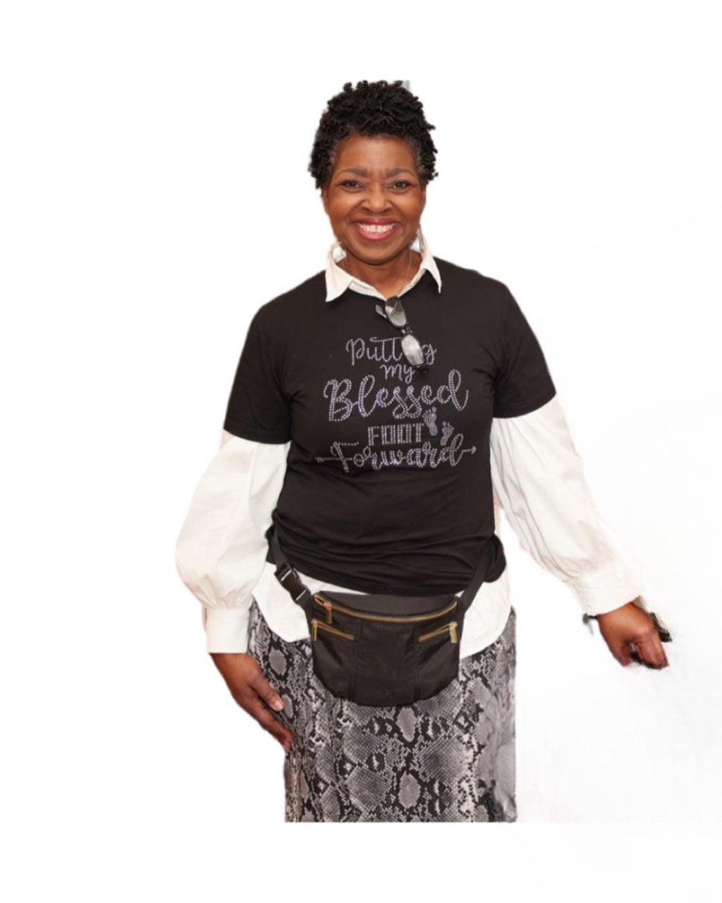 Women's Bling Tee Silver Rhinestone